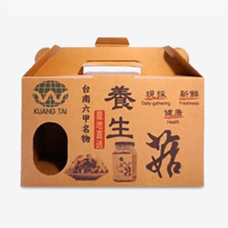 數位印刷三層牛皮瓦楞開洞手提盒