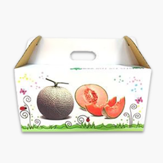 數位印刷三層牛皮瓦楞兩用盒(哈密瓜盒)