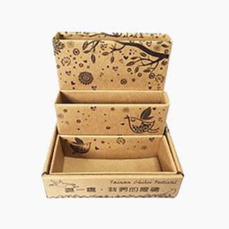 三層牛皮瓦楞紙盒(文具收納盒)